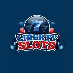 Logo de Liberty Slots avec chiffre 7 et ruban bleu