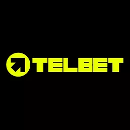Logo fluo de Telbet avec flèche